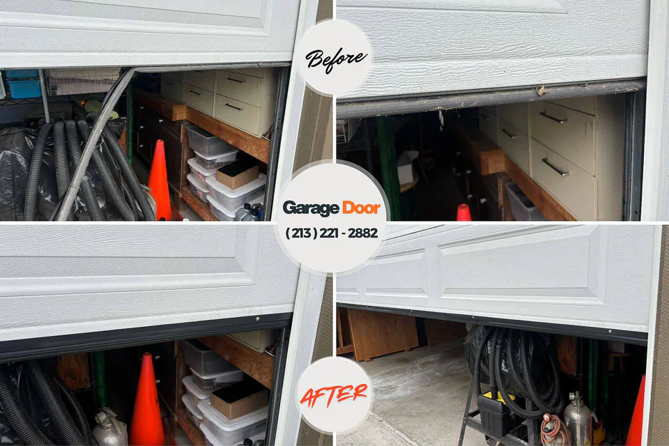 Before and after: garage door repair Vauxhall, NJ